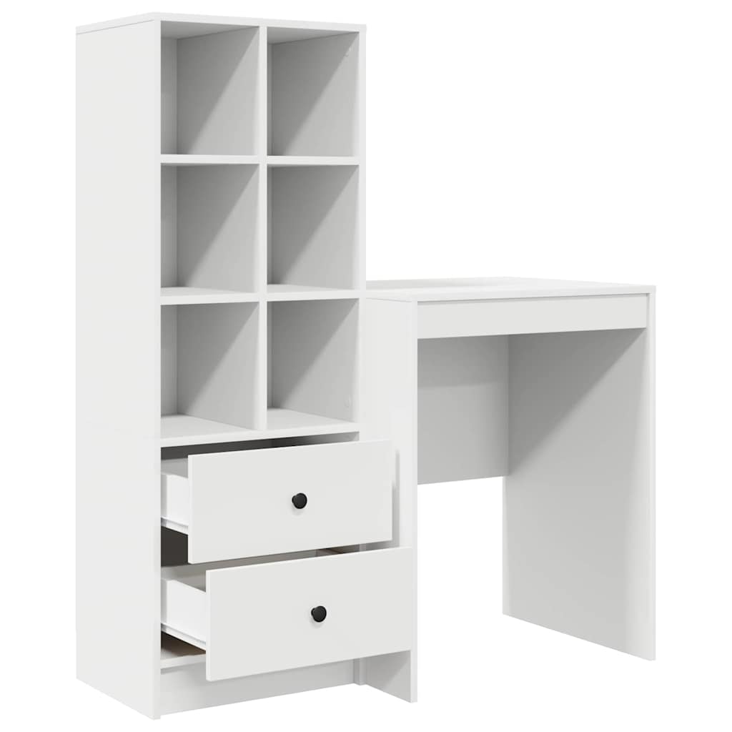 Bureau avec rangement avec tiroir 2 pcs Blanc 100 x 40 x 76 cm - XIOS
