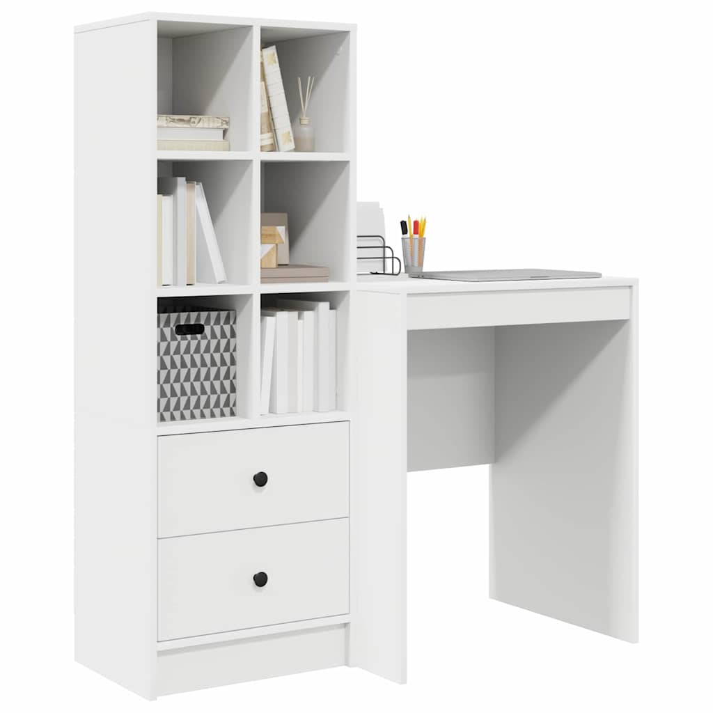 Bureau avec rangement avec tiroir 2 pcs Blanc 100 x 40 x 76 cm - XIOS