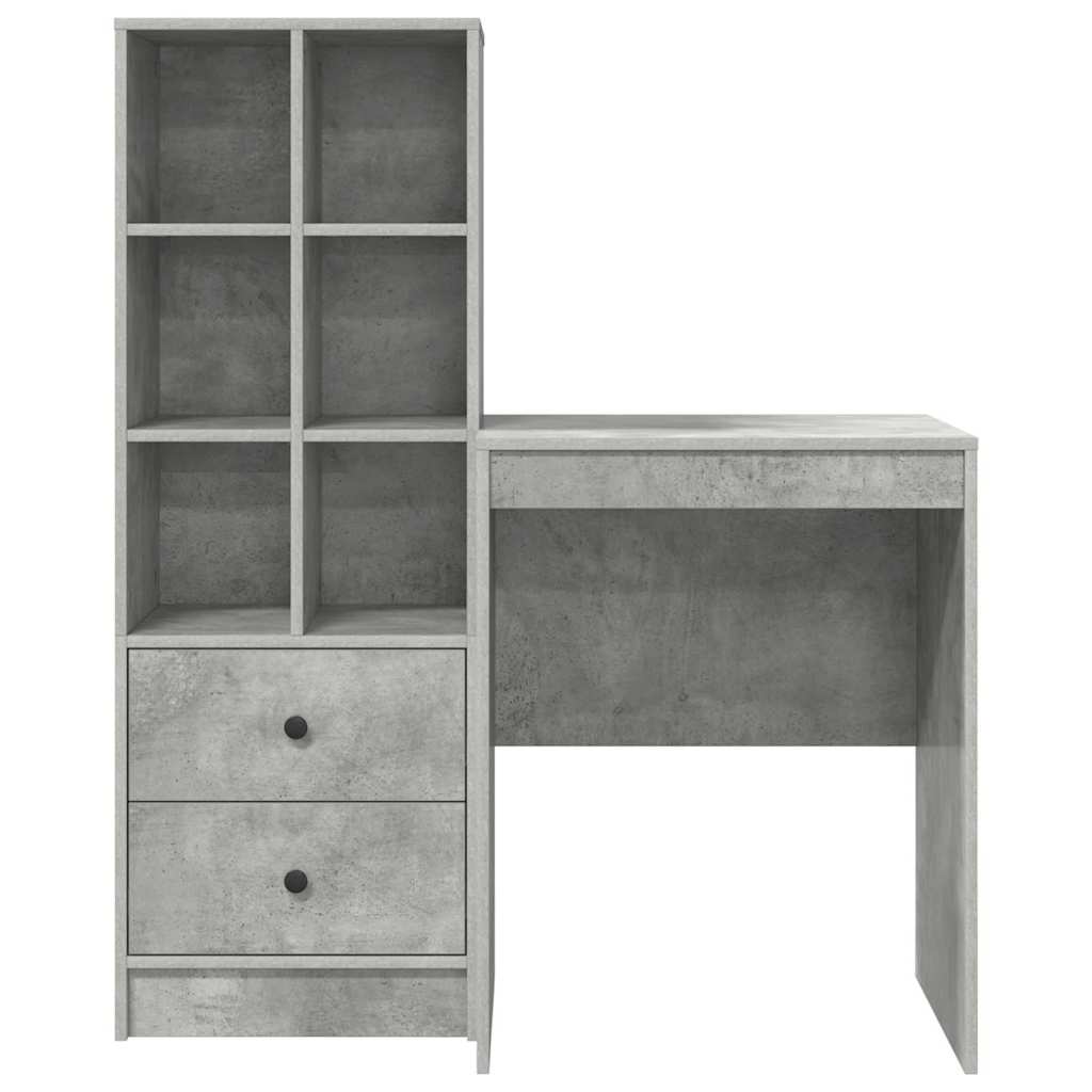 Bureau avec rangement 2 pcs Gris béton 60 x 50 x 76 cm - XIOS