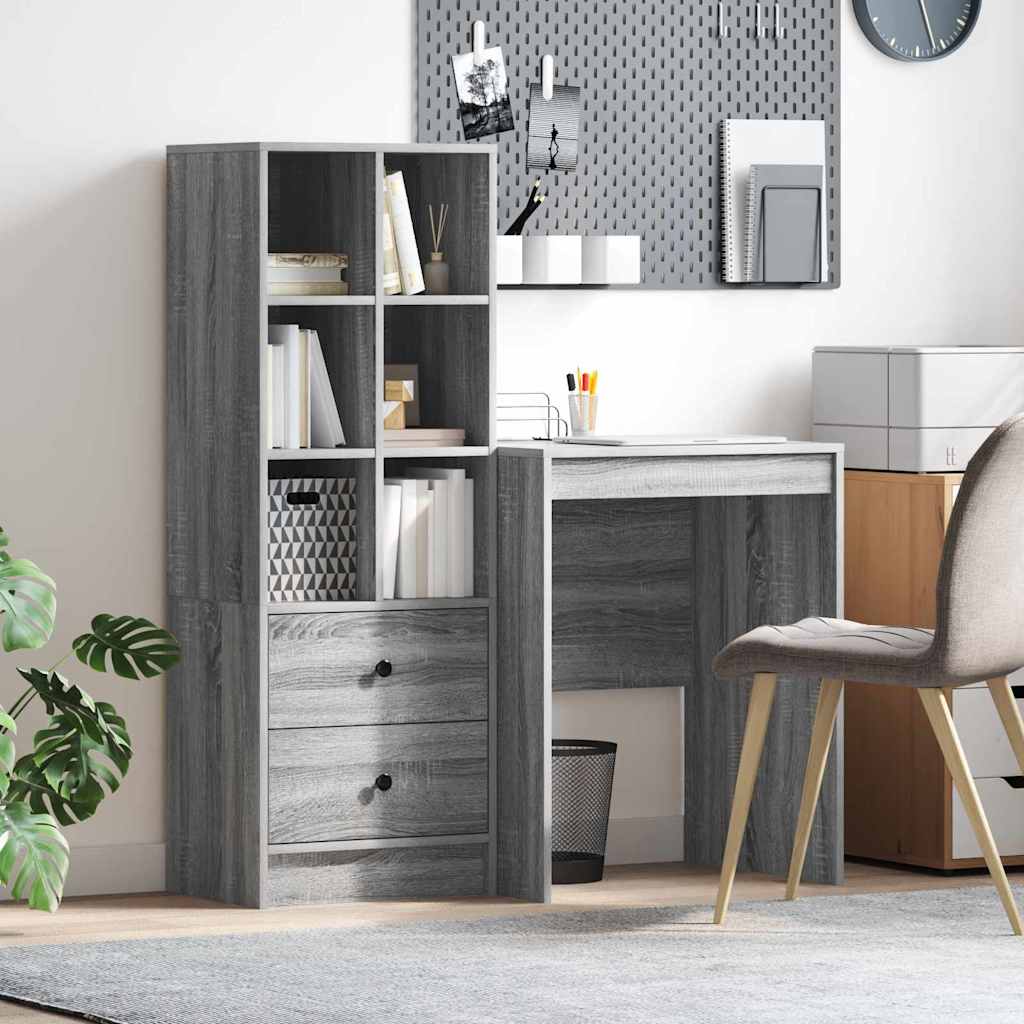 Bureau avec rangement 2 pcs Sonoma gris 60 x 50 x 76 cm - XIOS
