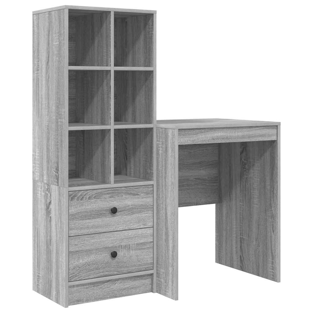 Bureau avec rangement 2 pcs Sonoma gris 60 x 50 x 76 cm - XIOS