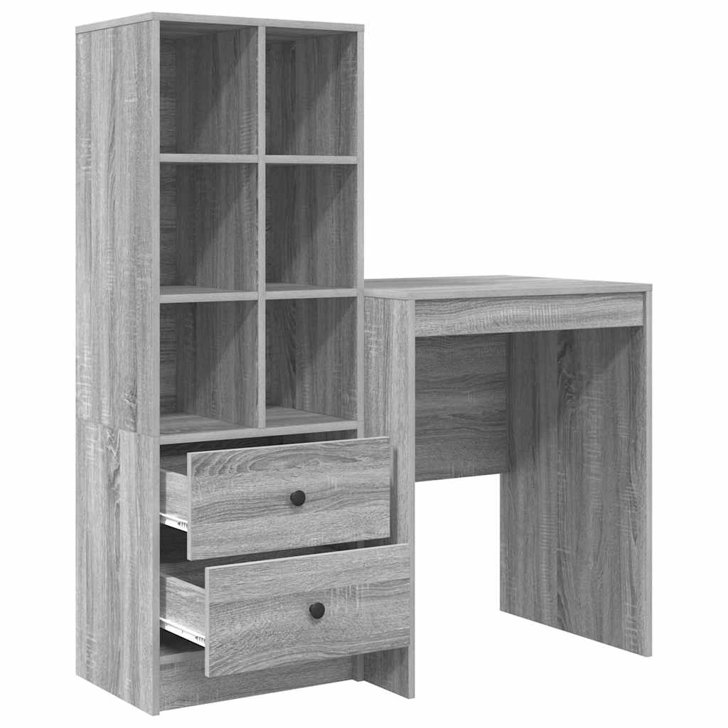Bureau avec rangement 2 pcs Sonoma gris 60 x 50 x 76 cm - XIOS