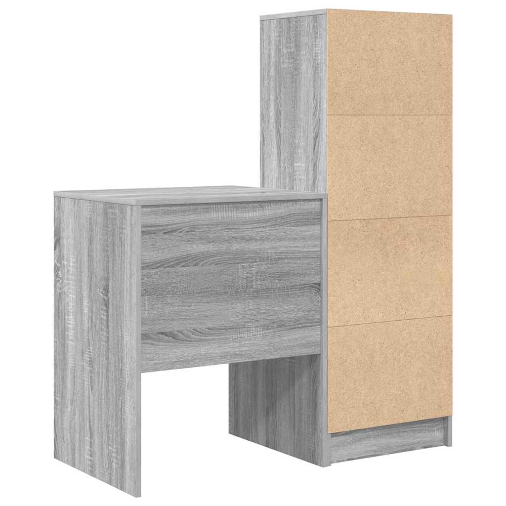 Bureau avec rangement 2 pcs Sonoma gris 60 x 50 x 76 cm - XIOS