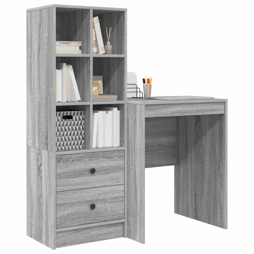 Bureau avec rangement 2 pcs Sonoma gris 60 x 50 x 76 cm - XIOS