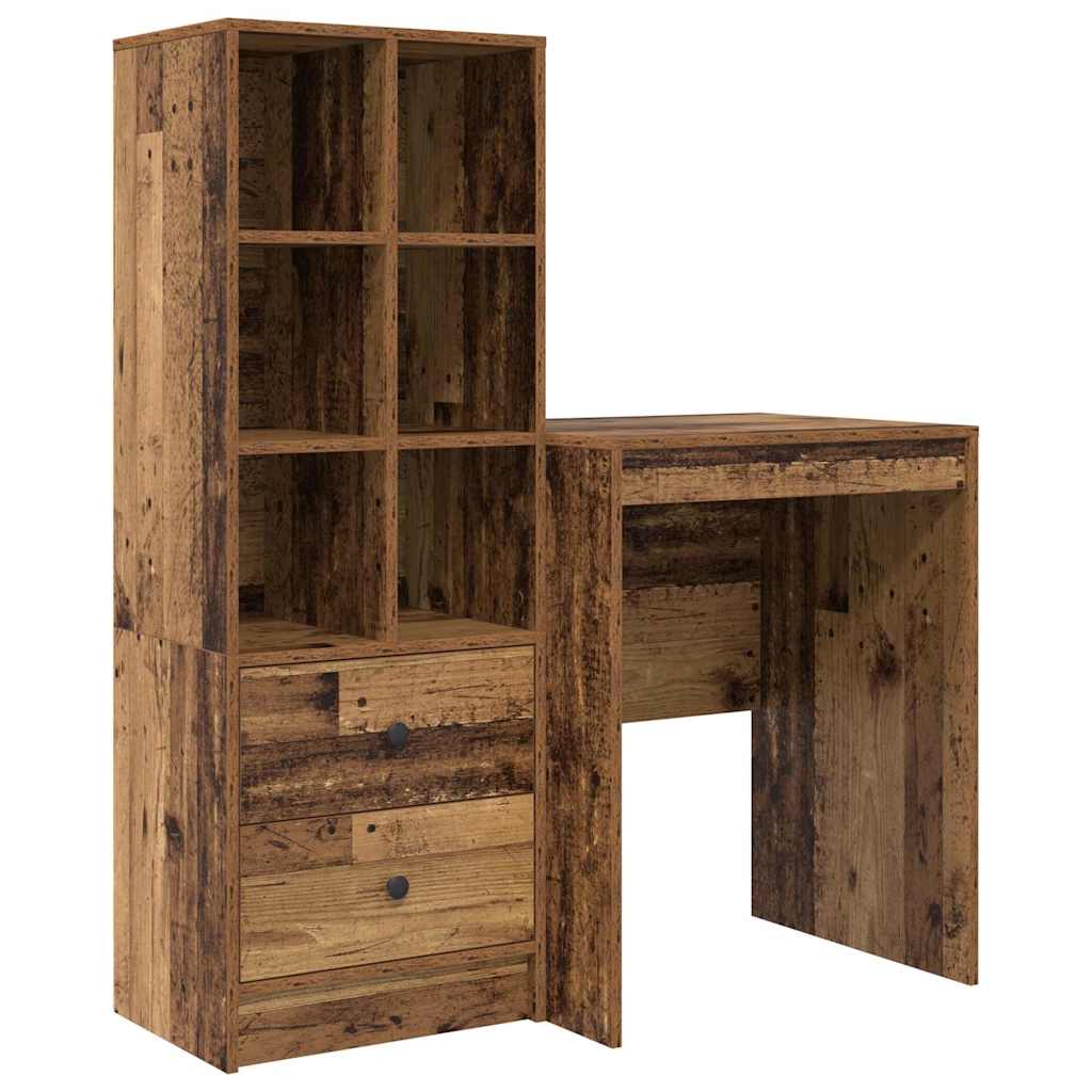 Bureau avec rangement 2 pcs Bois Ancien 60 x 50 x 76 cm - XIOS