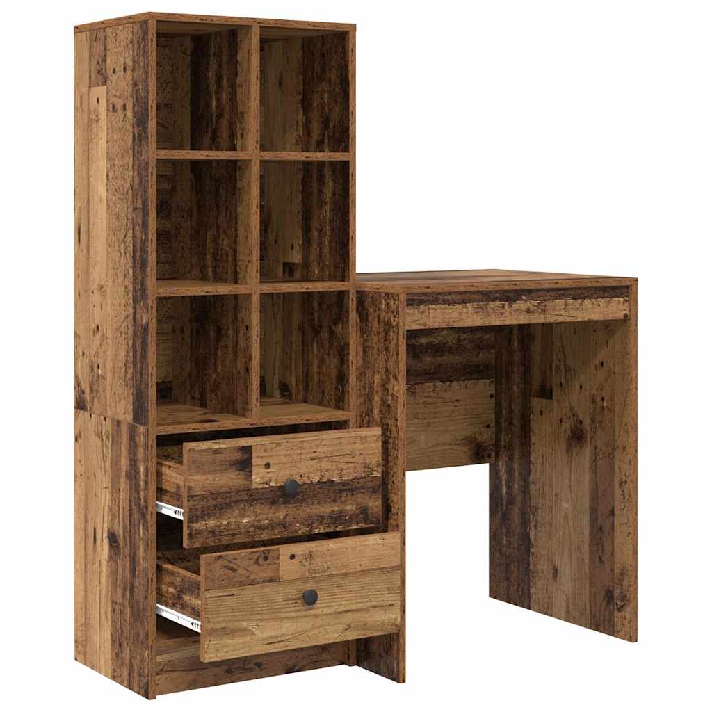 Bureau avec rangement 2 pcs Bois Ancien 60 x 50 x 76 cm - XIOS