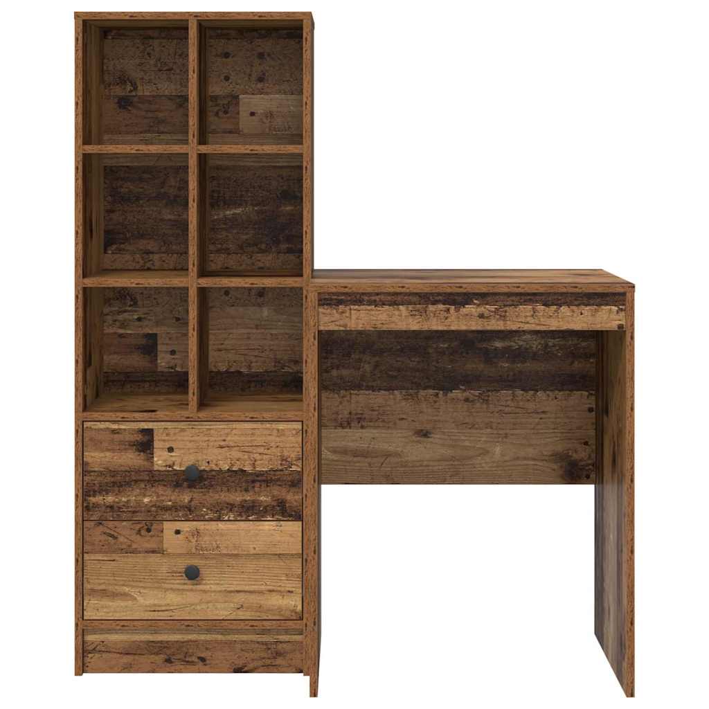 Bureau avec rangement 2 pcs Bois Ancien 60 x 50 x 76 cm - XIOS