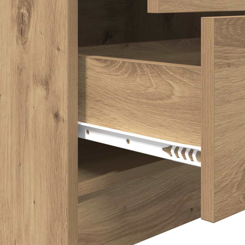 Bureau avec rangement 2 pcs chêne artisanal 60 x 50 x 76 cm - XIOS