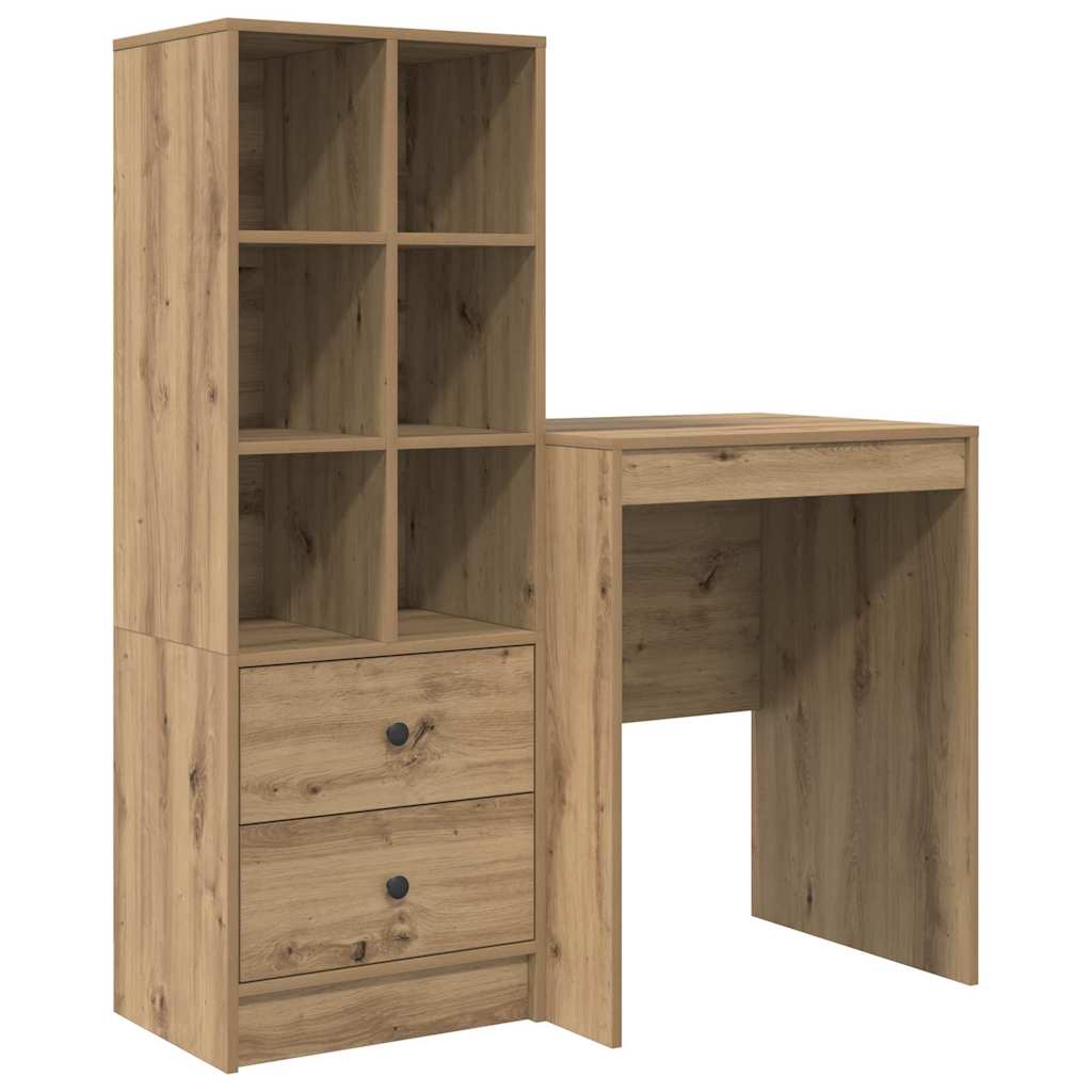 Bureau avec rangement 2 pcs chêne artisanal 60 x 50 x 76 cm - XIOS