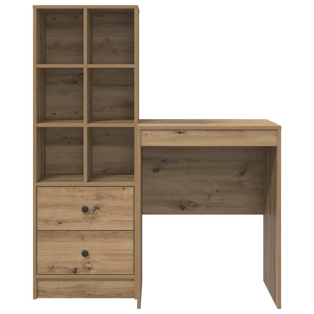 Bureau avec rangement 2 pcs chêne artisanal 60 x 50 x 76 cm - XIOS