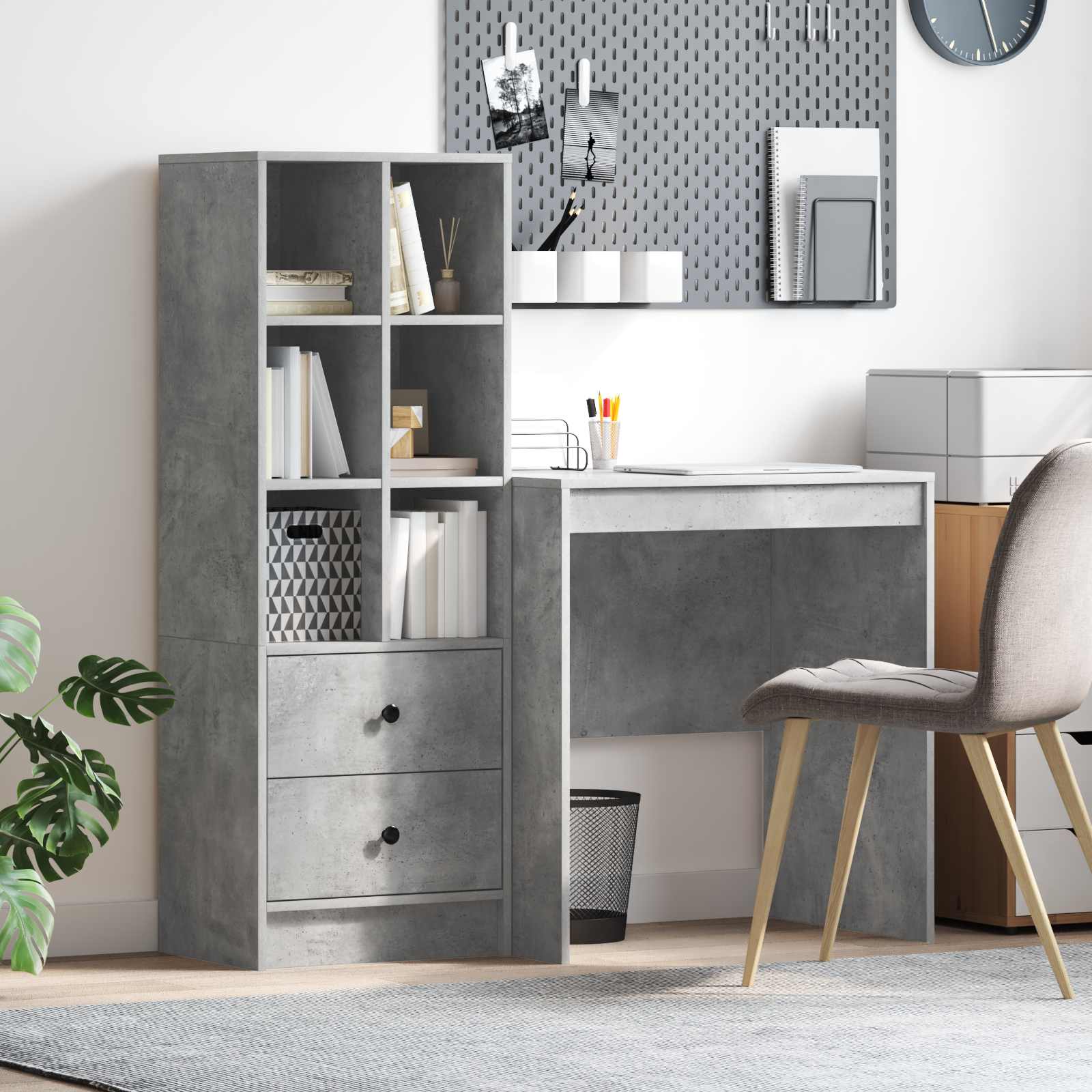 Bureau Gris béton 115,5 x 50 x 127 cm 2 pc - XIOS