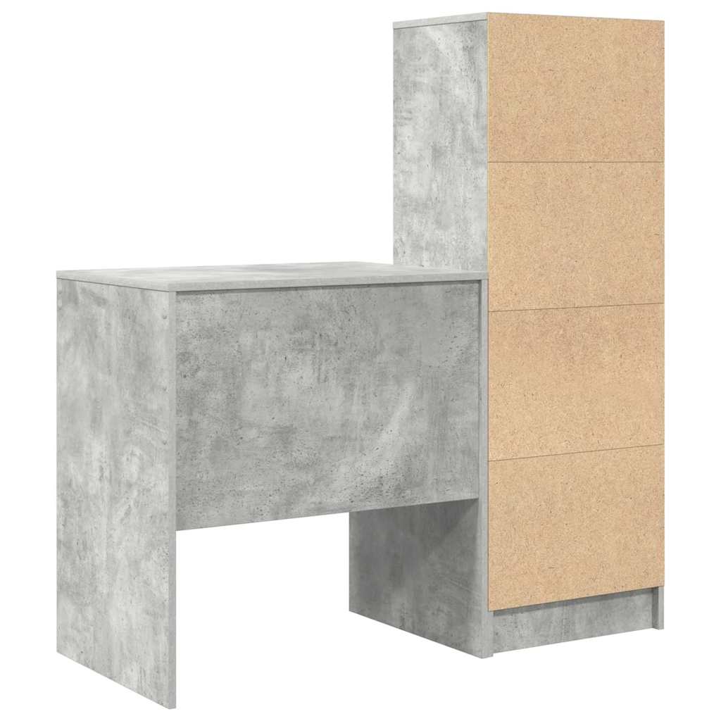 Bureau avec rangement 2 pcs Gris béton 70 x 50 x 76 cm - XIOS