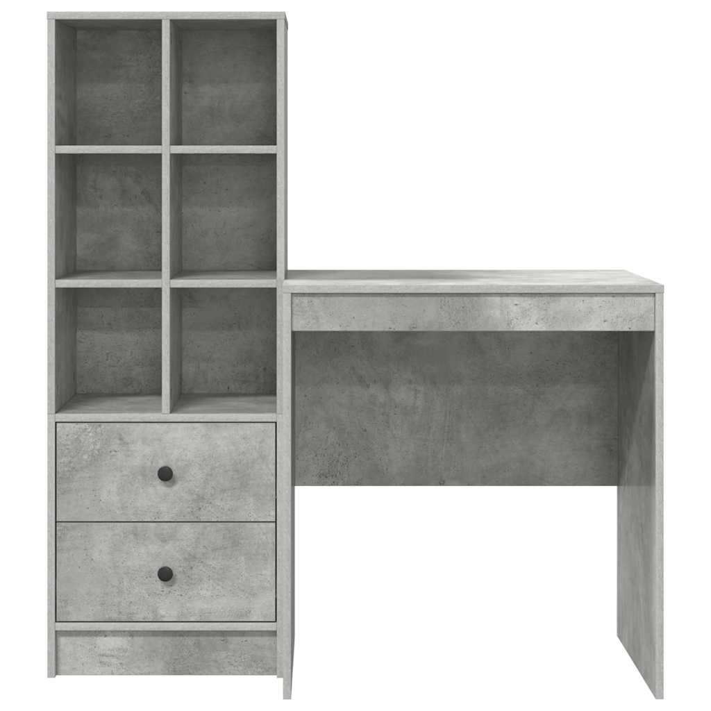 Bureau avec rangement 2 pcs Gris béton 70 x 50 x 76 cm - XIOS