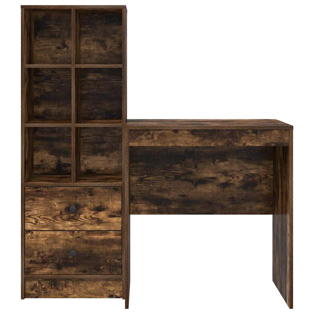 Bureau avec tiroir 2 pcs Chêne fumé - XIOS