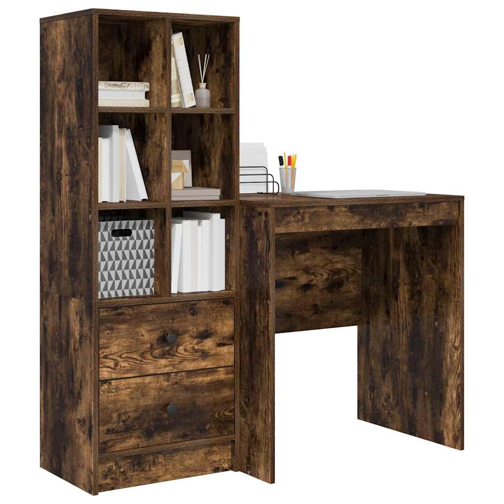 Bureau avec tiroir 2 pcs Chêne fumé - XIOS