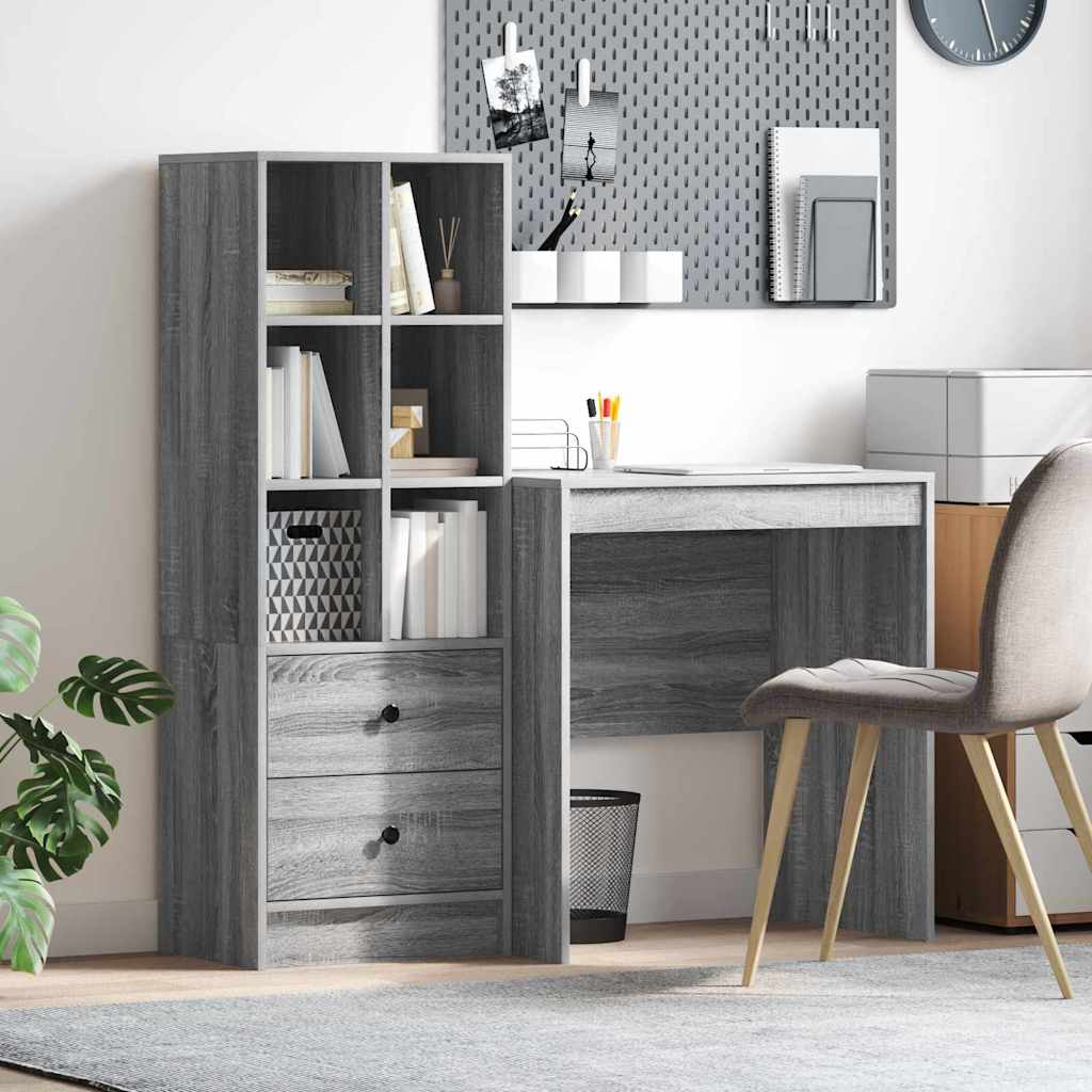 Bureau avec rangement 2 pcs Sonoma gris 70 x 50 x 76 cm - XIOS