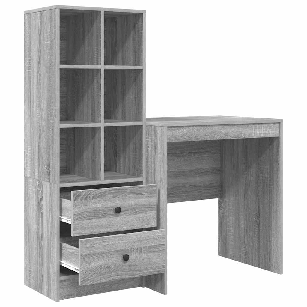 Bureau avec rangement 2 pcs Sonoma gris 70 x 50 x 76 cm - XIOS