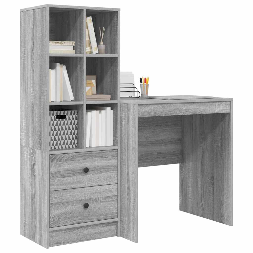 Bureau avec rangement 2 pcs Sonoma gris 70 x 50 x 76 cm - XIOS