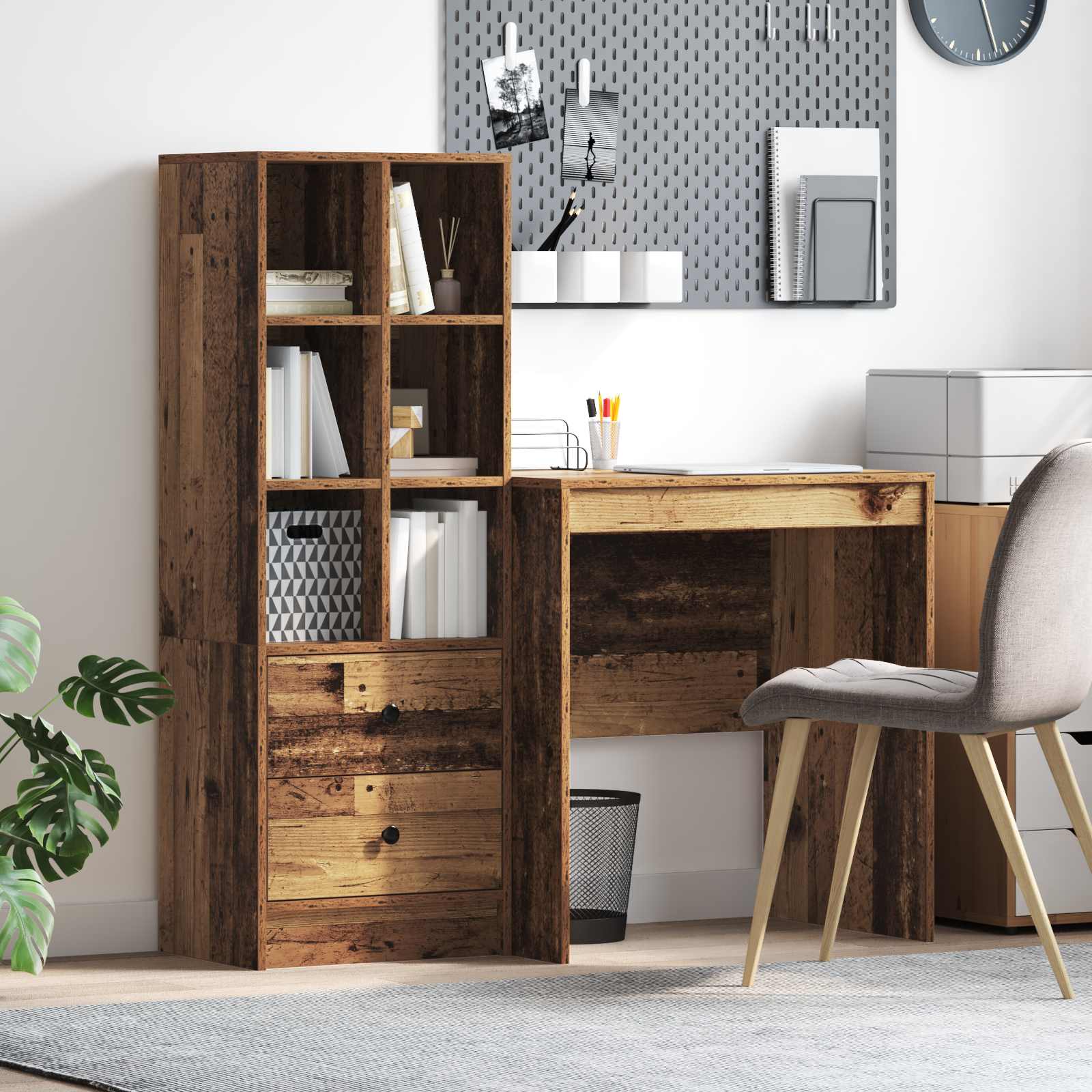 Bureau Bois ancien 115,5 x 50 x 127 cm 2 pc - XIOS
