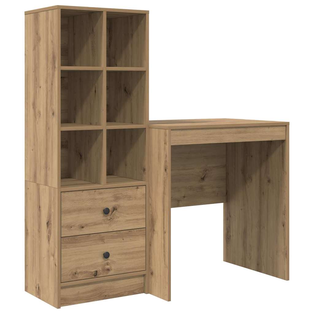 Bureau avec rangement 2 pcs chêne artisanal 70 x 50 x 76 cm - XIOS