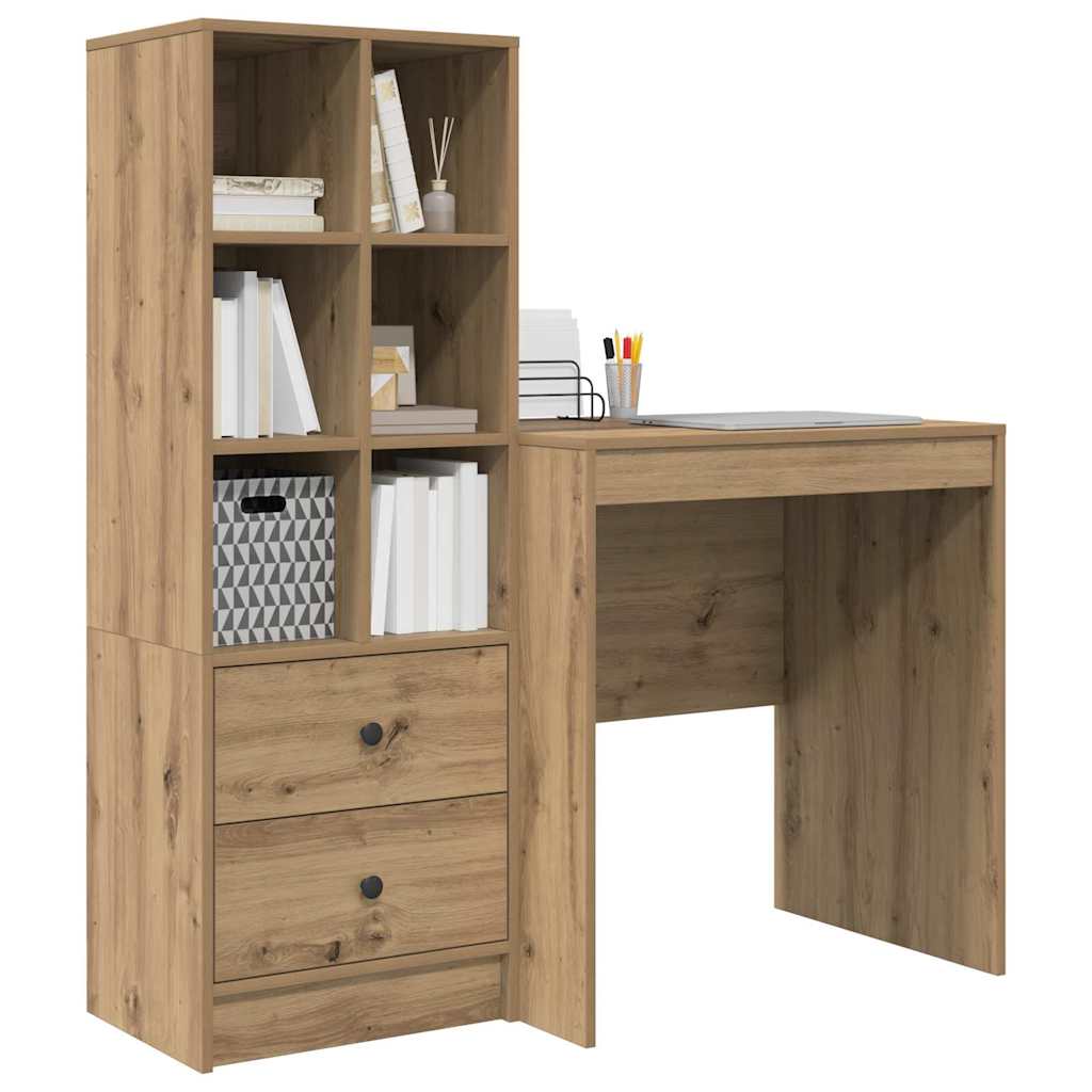 Bureau avec rangement 2 pcs chêne artisanal 70 x 50 x 76 cm - XIOS
