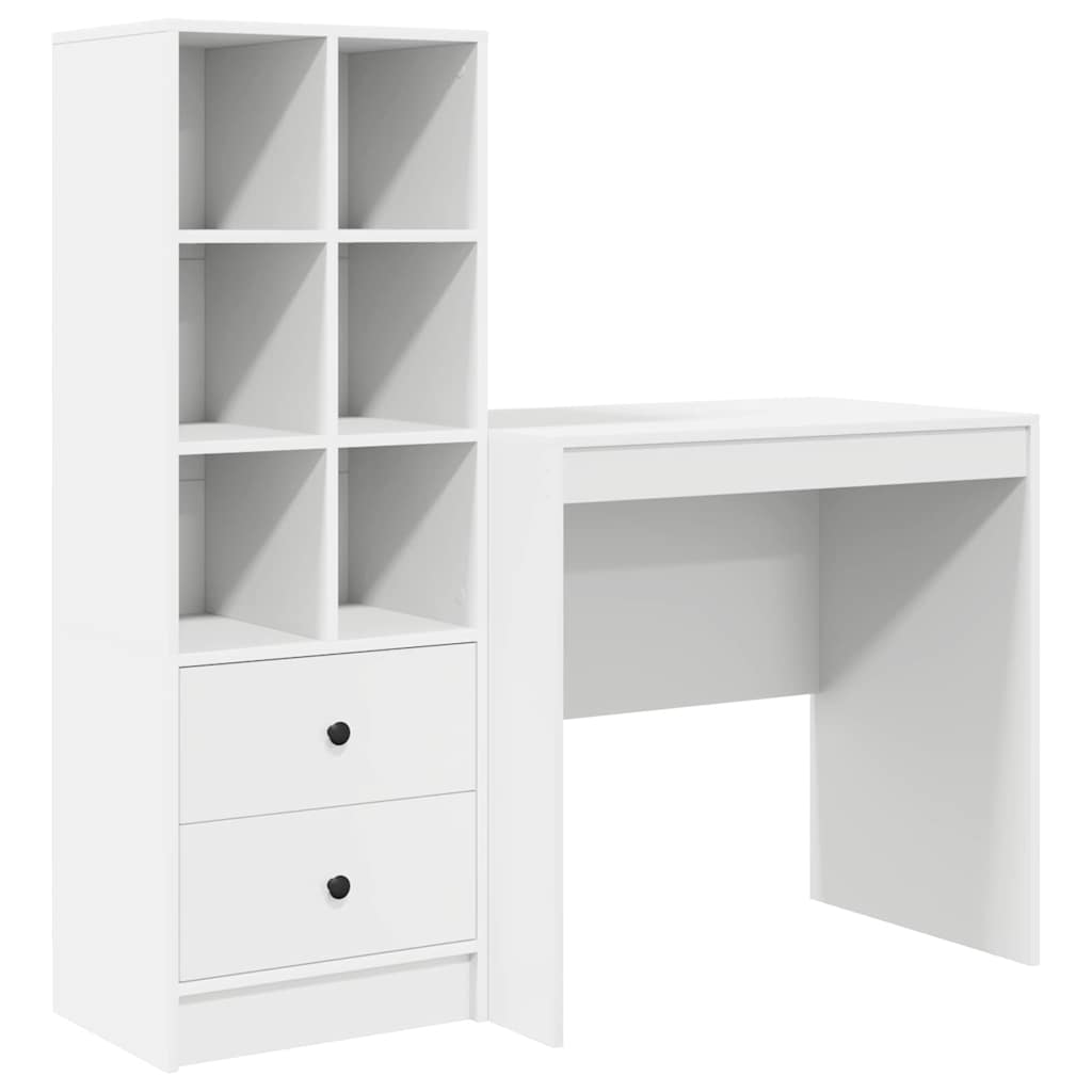 Bureau avec rangement avec tiroir 2 pcs Blanc 80 x 50 x 76 cm - XIOS