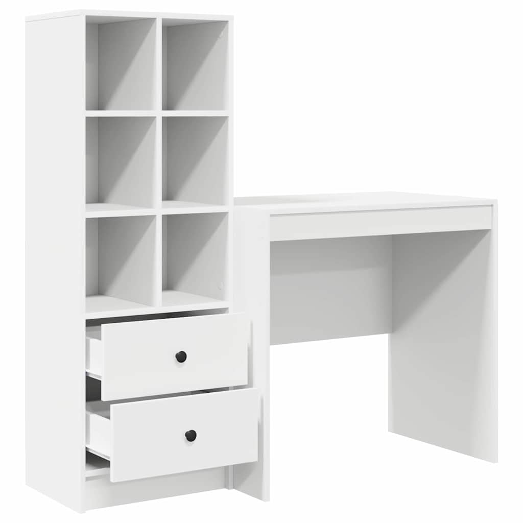 Bureau avec rangement avec tiroir 2 pcs Blanc 80 x 50 x 76 cm - XIOS