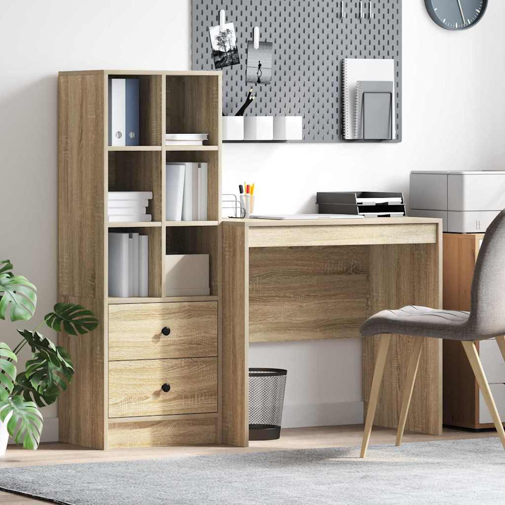 Bureau avec rangement 2 pcs Chêne Sonoma 80 x 50 x 76 cm - XIOS