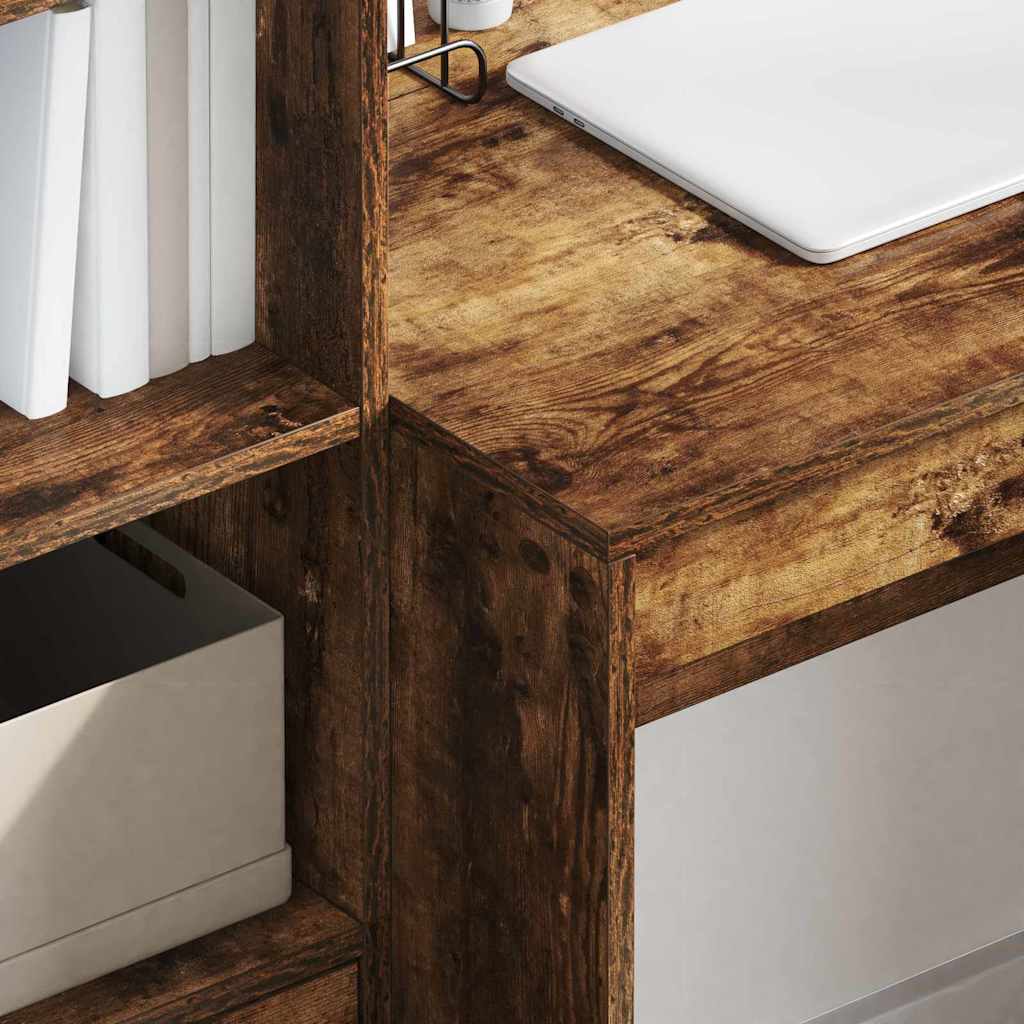 Bureau avec rangement 2 pcs Chêne fumé 80 x 50 x 76 cm - XIOS