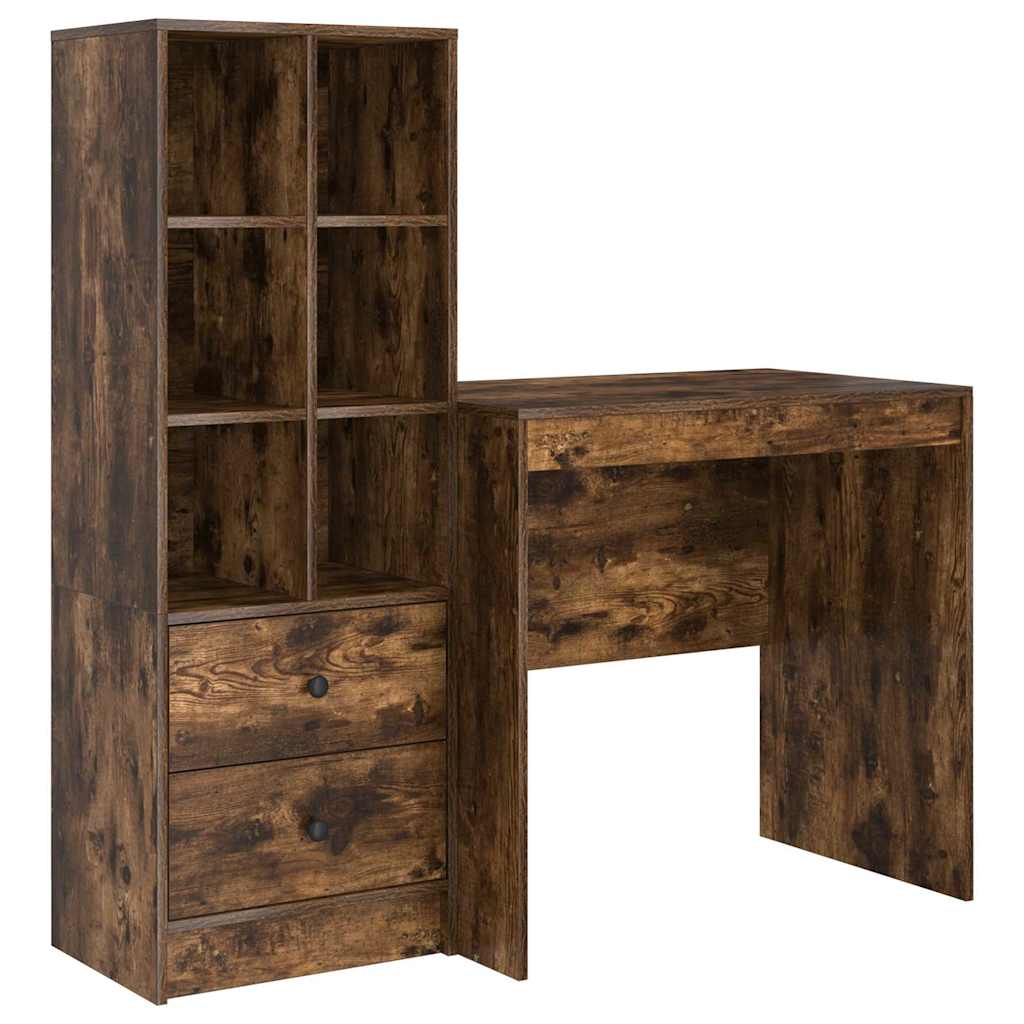 Bureau avec rangement 2 pcs Chêne fumé 80 x 50 x 76 cm - XIOS