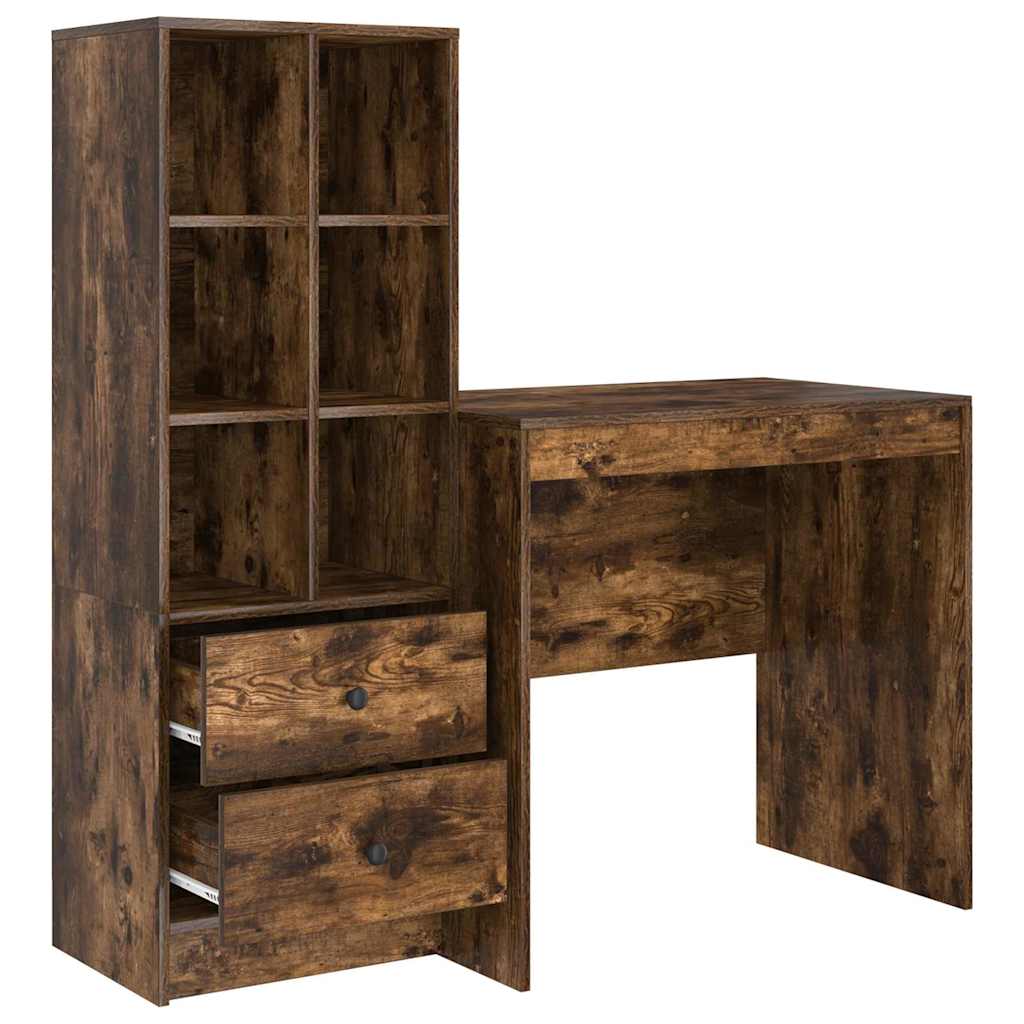Bureau avec rangement 2 pcs Chêne fumé 80 x 50 x 76 cm - XIOS