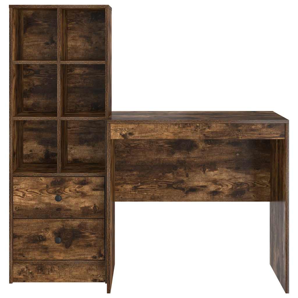 Bureau avec rangement 2 pcs Chêne fumé 80 x 50 x 76 cm - XIOS