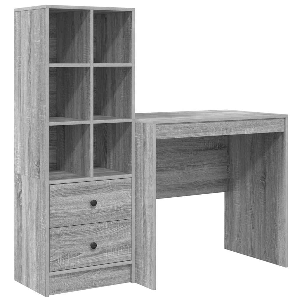 Bureau avec rangement 2 pcs Sonoma gris 80 x 50 x 76 cm - XIOS