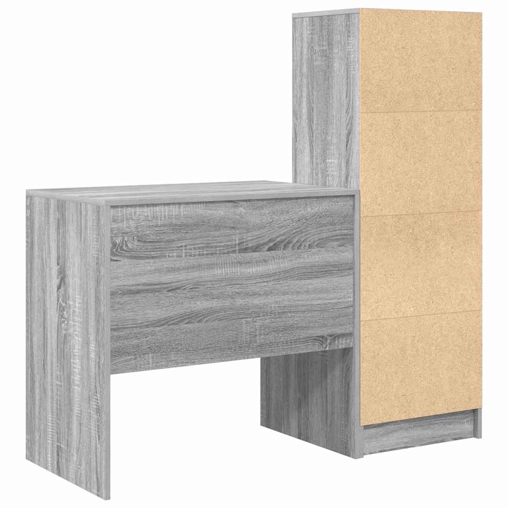 Bureau avec rangement 2 pcs Sonoma gris 80 x 50 x 76 cm - XIOS