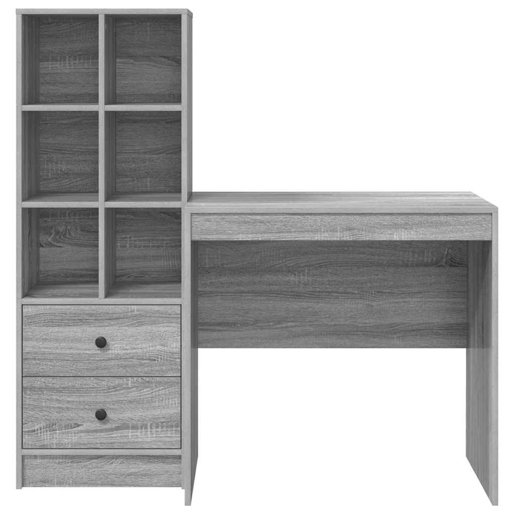Bureau avec rangement 2 pcs Sonoma gris 80 x 50 x 76 cm - XIOS