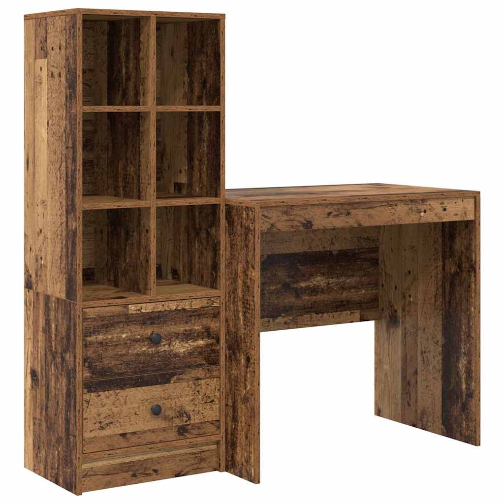 Bureau avec rangement 2 pcs Bois Ancien 80 x 50 x 76 cm - XIOS