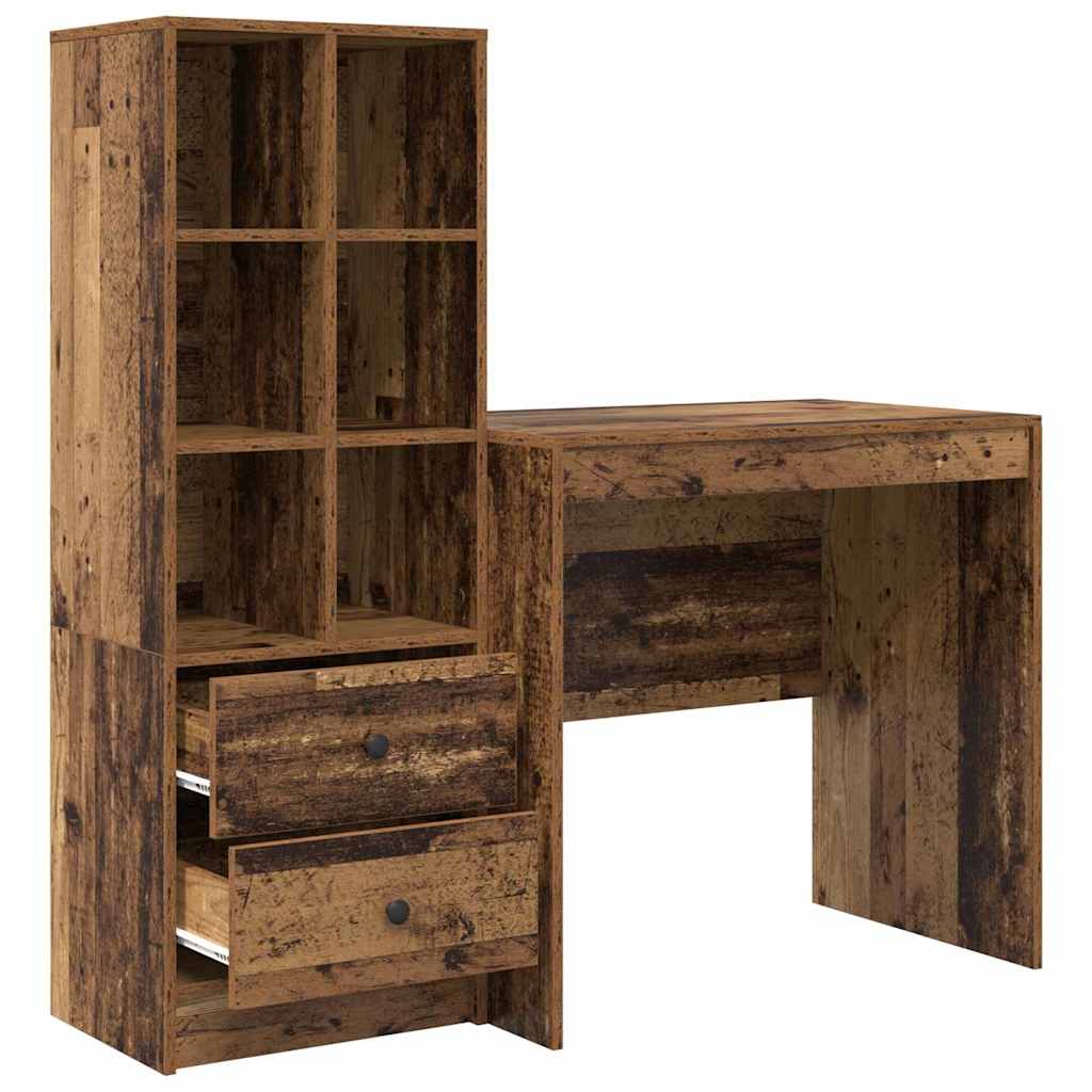 Bureau avec rangement 2 pcs Bois Ancien 80 x 50 x 76 cm - XIOS