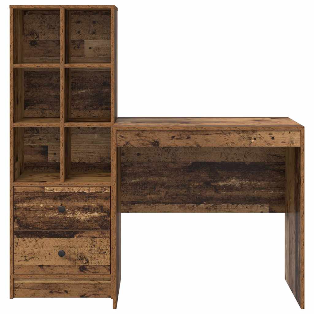Bureau avec rangement 2 pcs Bois Ancien 80 x 50 x 76 cm - XIOS