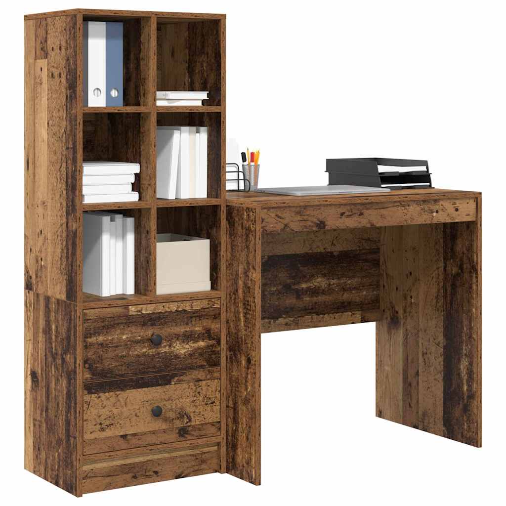 Bureau avec rangement 2 pcs Bois Ancien 80 x 50 x 76 cm - XIOS