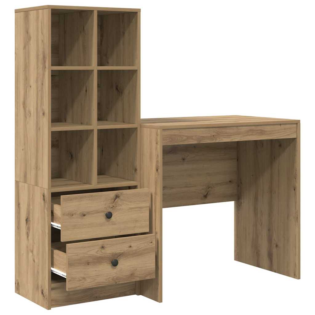 Bureau avec rangement 2 pcs chêne artisanal 80 x 50 x 76 cm - XIOS