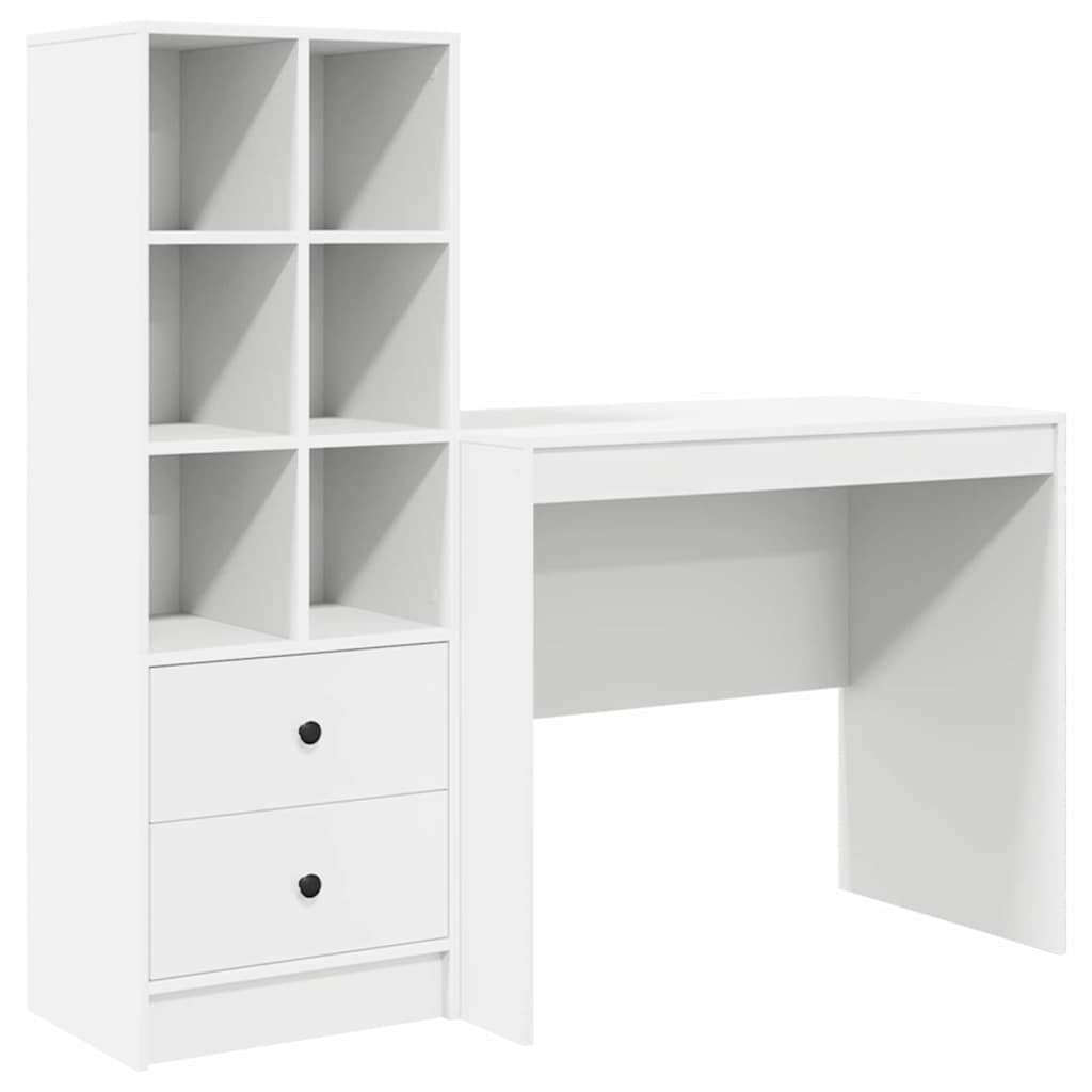 Bureau avec rangement avec tiroir 2 pcs Blanc 90 x 50 x 76 cm - XIOS