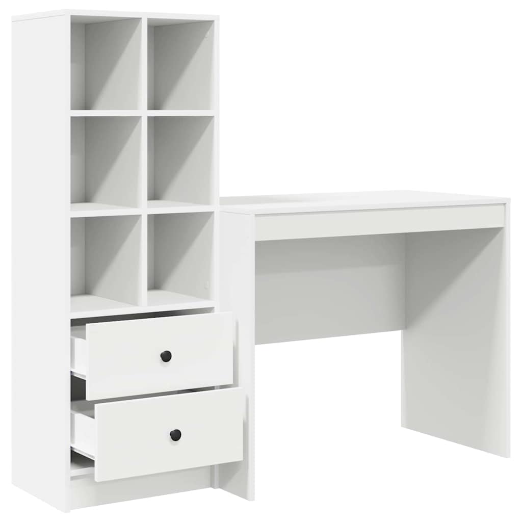 Bureau avec rangement avec tiroir 2 pcs Blanc 90 x 50 x 76 cm - XIOS