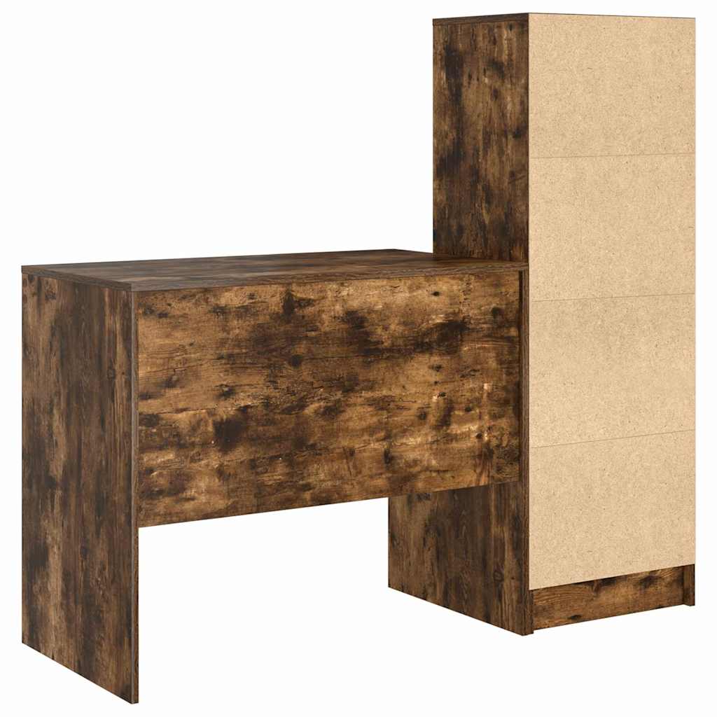 Bureau avec rangement 2 pcs Chêne fumé 90 x 50 x 76 cm - XIOS