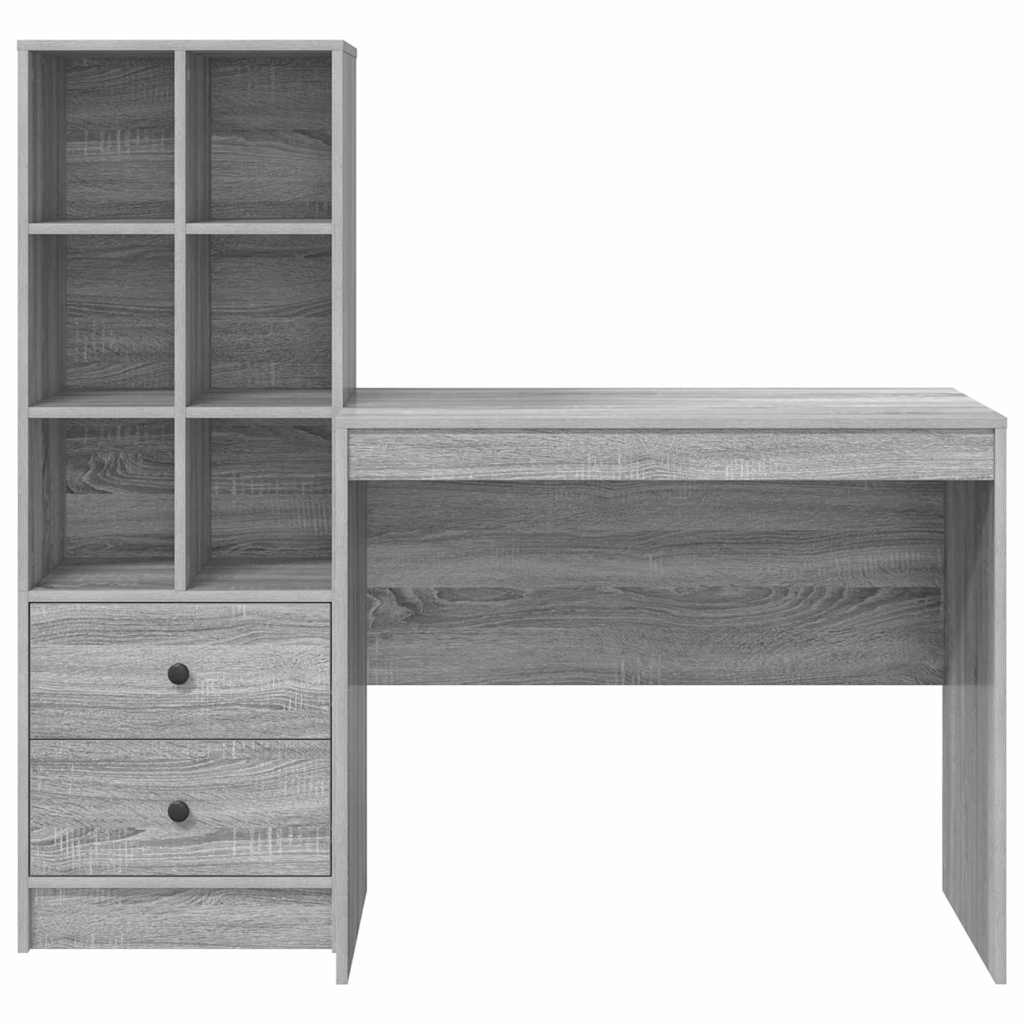 Bureau avec rangement 2 pcs Sonoma gris 90 x 50 x 76 cm - XIOS