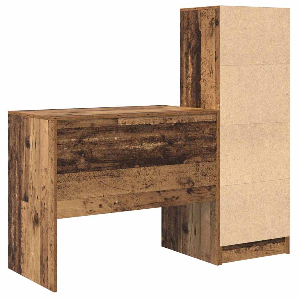 Bureau avec rangement 2 pcs Bois Ancien 90 x 50 x 76 cm - XIOS