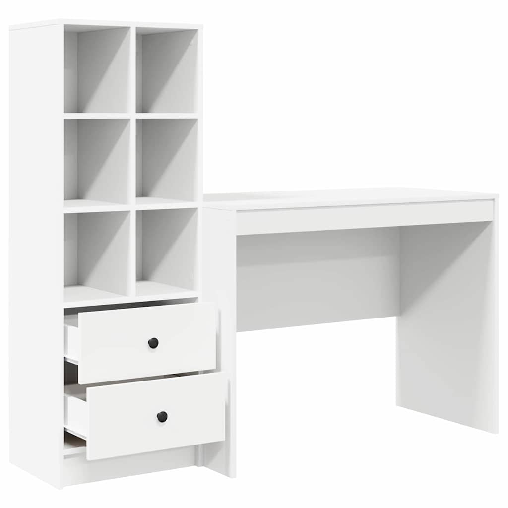Bureau avec rangement avec tiroir 2 pcs Blanc 100 x 50 x 76 cm - XIOS