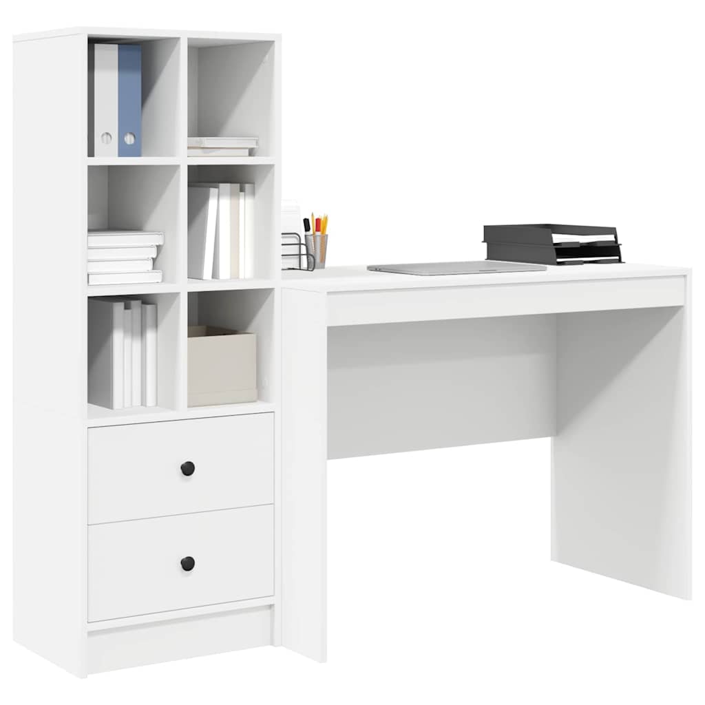Bureau avec rangement avec tiroir 2 pcs Blanc 100 x 50 x 76 cm - XIOS