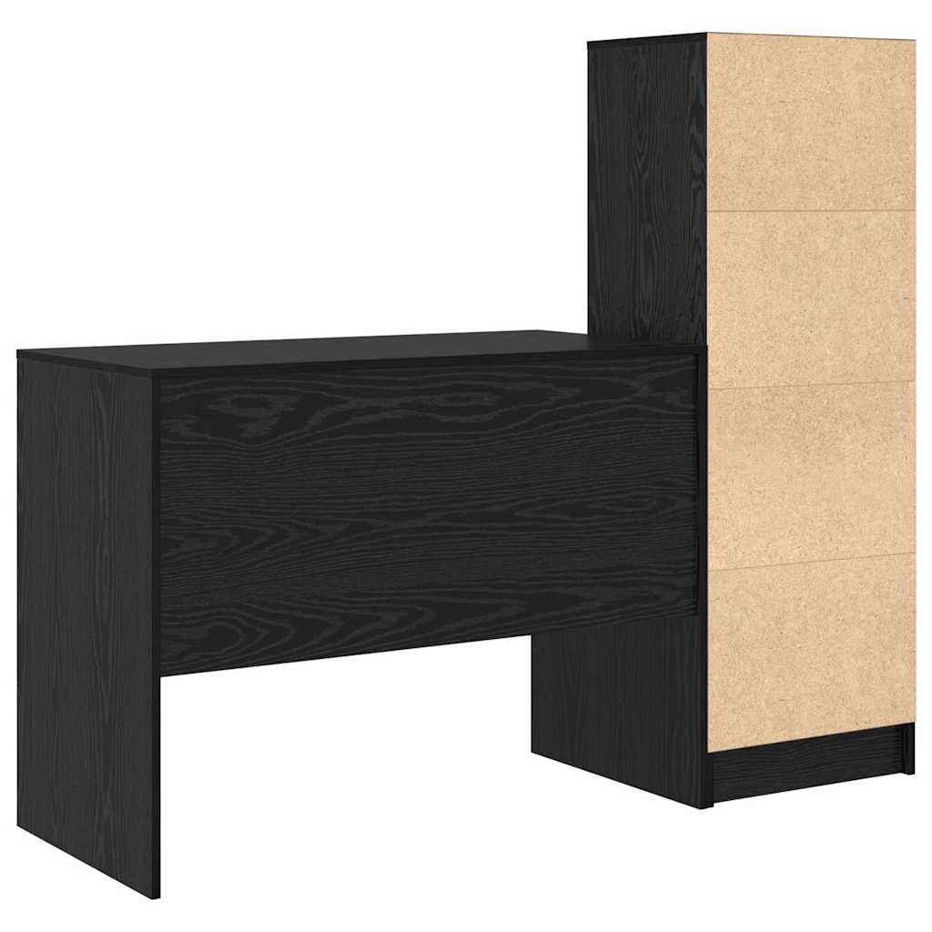 Bureau avec rangement 2 pcs Chêne noir 100 x 50 x 76 cm - XIOS