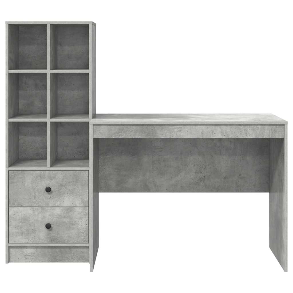 Bureau avec rangement 2 pcs Gris béton 100 x 50 x 76 cm - XIOS