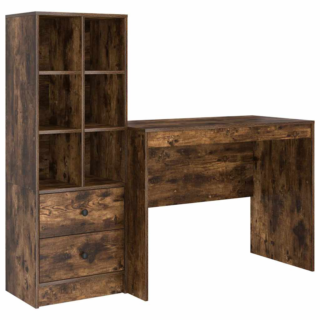Bureau avec rangement 2 pcs Chêne fumé 100 x 50 x 76 cm - XIOS